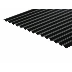 Cladco 13/3 Corrugated Profile 0.7mm Metal Roof Sheet - Black (Polyester Paint Coated)