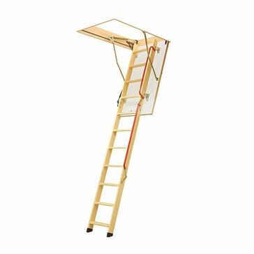 Fakro LWL Extra Folding Wooden Loft Ladder & Hatch with Support Mechanism - 280cm