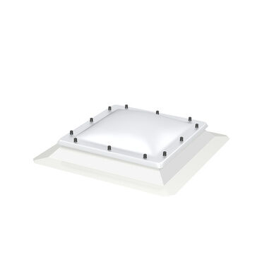 VELUX Fixed 2 Layer Polycarbonate Flat Roof Dome/Window - 150cm x 100cm (Includes Base Unit & Top Cover - 15cm Upstand)