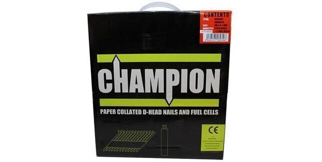 Champion Bright Smooth Shank Nails - 90mm x 3.1mm (2200 Nails & 2 Fuel Cells)