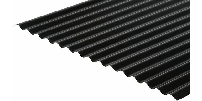 Cladco 13/3 Corrugated Profile 0.7mm Metal Roof Sheet - Black (PVC Plastisol Coated)